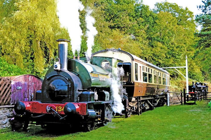 a train parked at a park